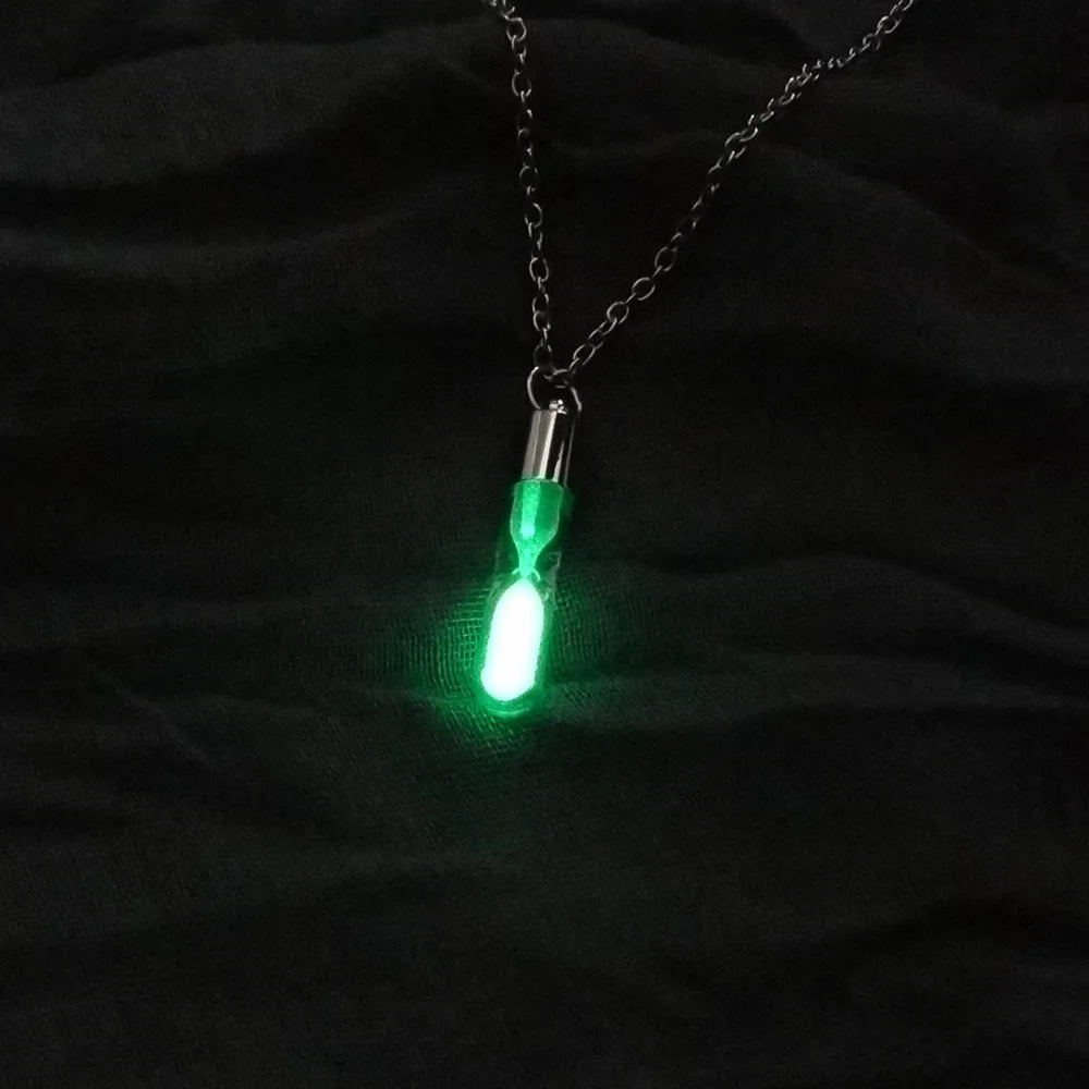 Luminous Hourglass Pendant Necklace