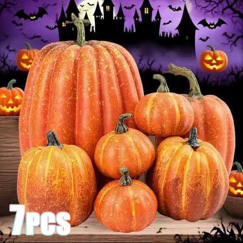7PCS Halloween Fake Pumpkin Set