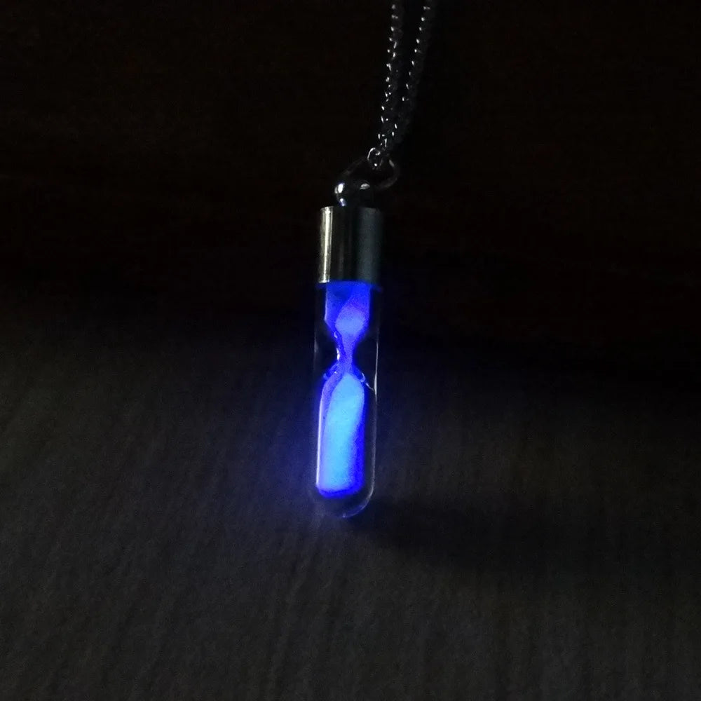 Luminous Hourglass Pendant Necklace
