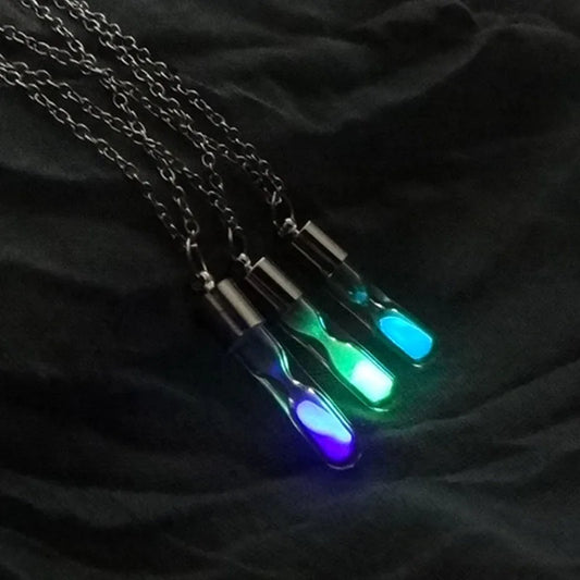 Luminous Hourglass Pendant Necklace