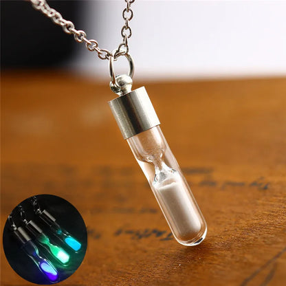 Luminous Hourglass Pendant Necklace