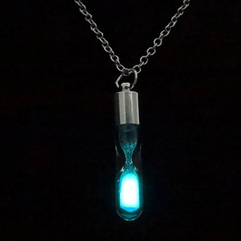 Luminous Hourglass Pendant Necklace