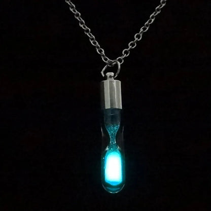 Luminous Hourglass Pendant Necklace