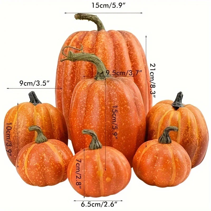 7PCS Halloween Fake Pumpkin Set
