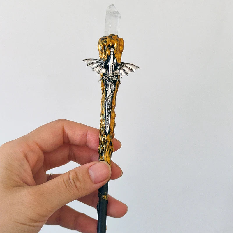 Natural Crystal Quartz Witch Wand