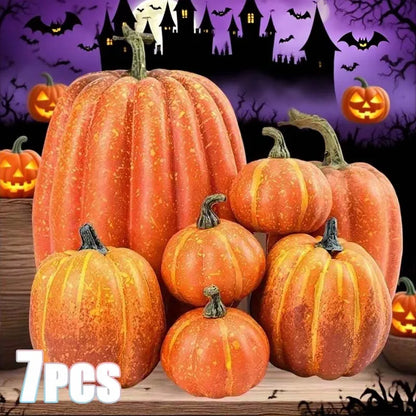 7PCS Halloween Fake Pumpkin Set