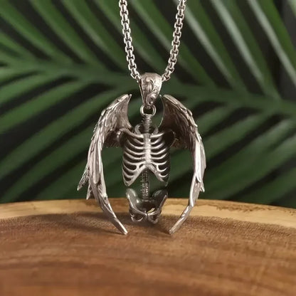 Skeleton Wing Necklace Sweater Chain