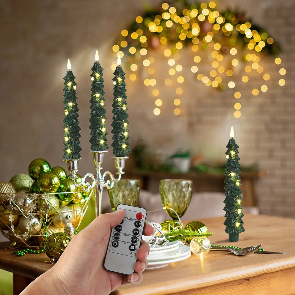 Flameless LED Christmas Candles with Remote