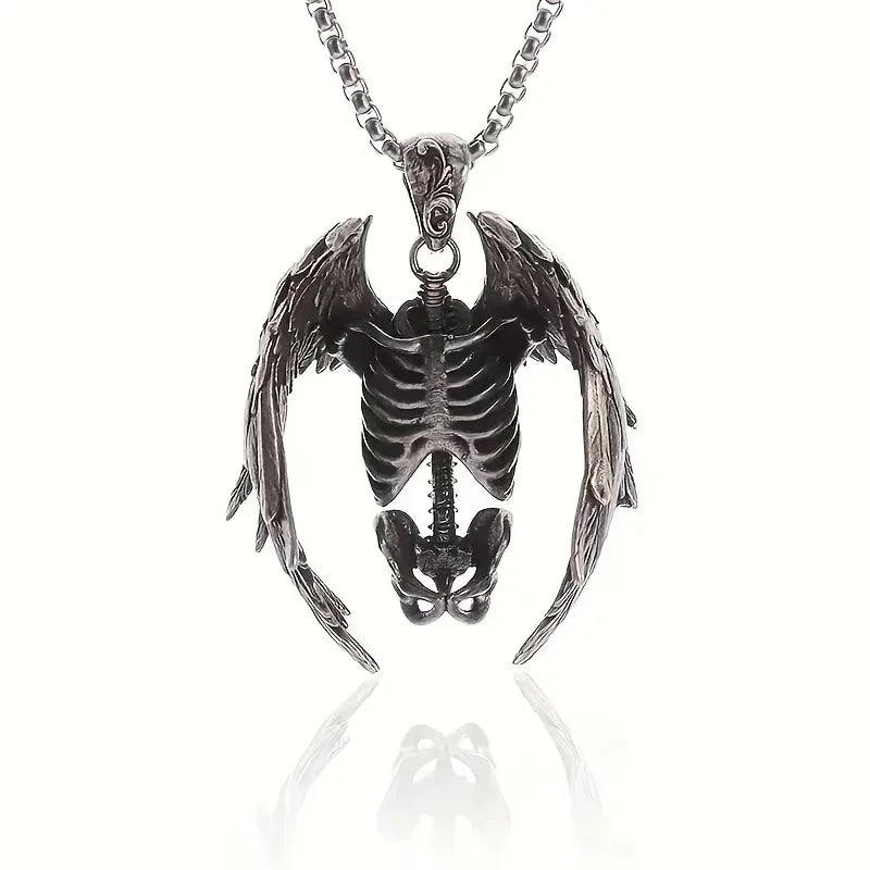 Skeleton Wing Necklace Sweater Chain