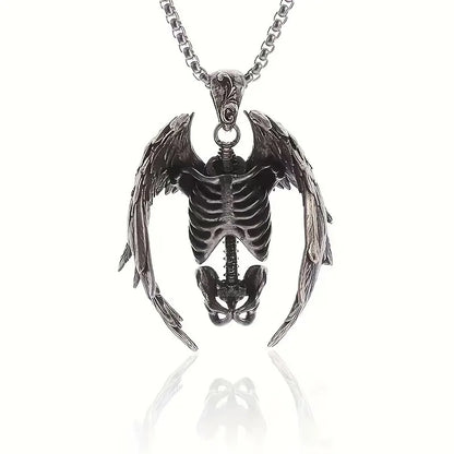 Skeleton Wing Necklace Sweater Chain