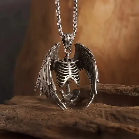 Skeleton Wing Necklace Sweater Chain