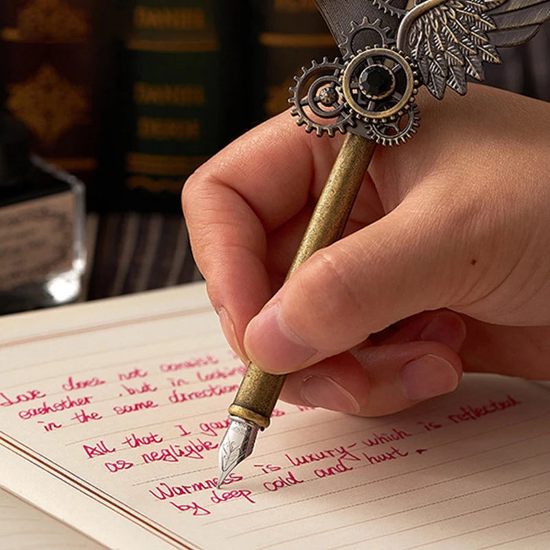 5-Color Feather Dip Pen Set