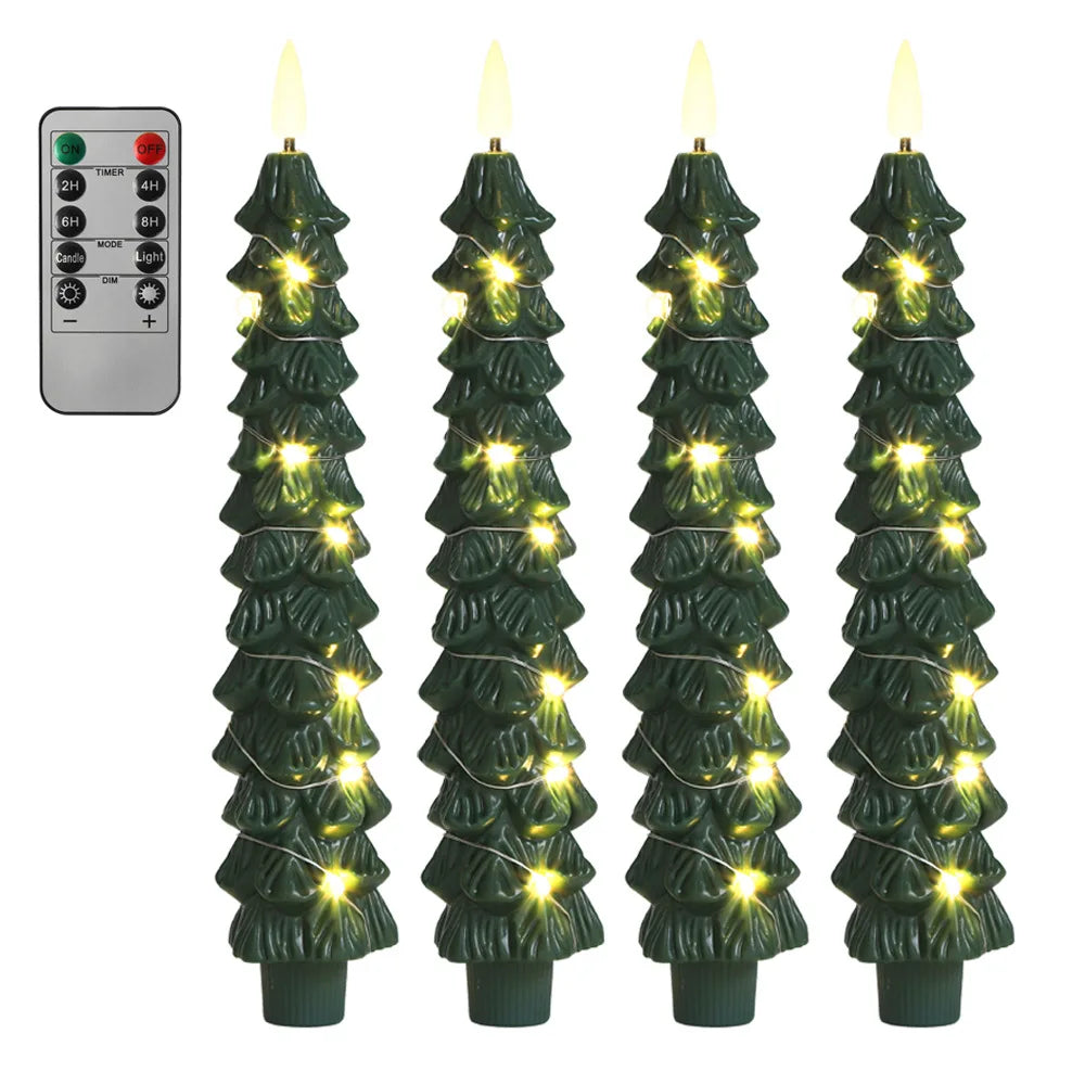 Flameless LED Christmas Candles with Remote