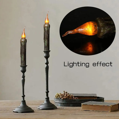 17cm LED Flameless Wax Candle – Black Retro