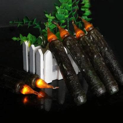 17cm LED Flameless Wax Candle – Black Retro