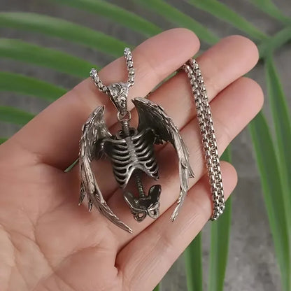 Skeleton Wing Necklace Sweater Chain